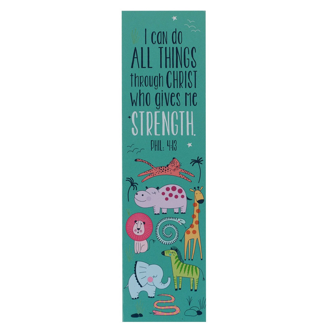 Kids Bookmark I Can Do All Things Jungle