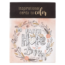 Load image into Gallery viewer, Faith Hope Love Coloring Cards
