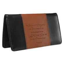 Load image into Gallery viewer, Strong &amp; Courageous Brown Two Tone Checkbook Cover

