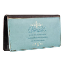 Load image into Gallery viewer, Blessed Blue Faux Leather Checkbook Cover
