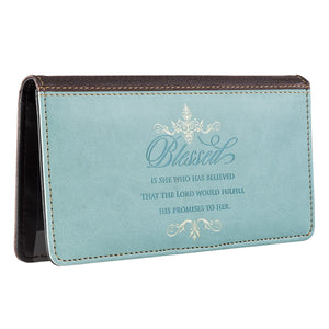 Blessed Blue Faux Leather Checkbook Cover
