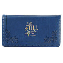 Load image into Gallery viewer, Be Still and Know Navy Faux Leather Checkbook Cover - Psalm 46:10
