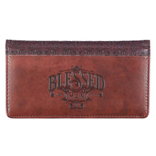 Load image into Gallery viewer, Blessed Man Two-tone Brown Faux Leather Checkbook Cover
