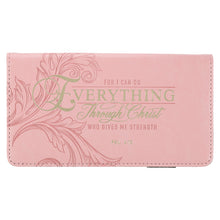 Load image into Gallery viewer, Through Christ Iris Pink Checkbook Cover
