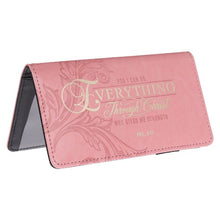 Load image into Gallery viewer, Through Christ Iris Pink Checkbook Cover
