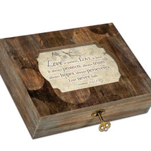 Load image into Gallery viewer, Jewelry Box Love is Patient 8&quot; x 6&quot; x 2.625
