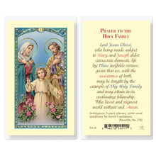 Load image into Gallery viewer, PRAYER TO HOLY FAMILY HOLY CARD
