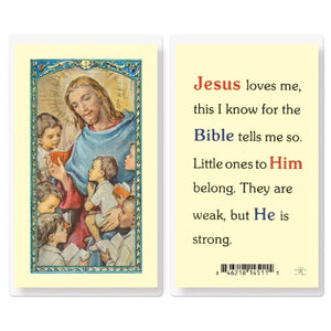 JESUS LOVES ME HOLY CARD