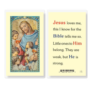 JESUS LOVES ME HOLY CARD