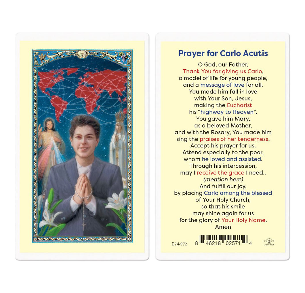 PRAYER TO CARLO ACUTIS HOLY CARD