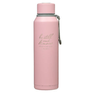 Be Still & Know Water Bottle in Pink