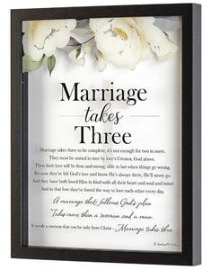 Marriage Takes Three 8" x 10" Framed Floral Art