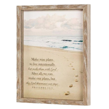 Load image into Gallery viewer, Make Wise Plans Footprints in the Sand 11&quot; x 14&quot; Framed Art
