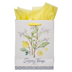 Gift Bag (M) Rejoice Always White Lemon