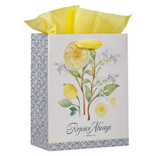 Load image into Gallery viewer, Gift Bag (M) Rejoice Always White Lemon
