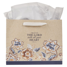 Load image into Gallery viewer, Gift Bag (L)Trust in the Lord Honey-brown and Navy Large

