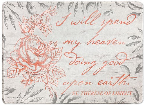 Glass Cutting board St Therese of Lisieux Quote