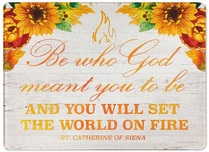 Glass Cutting board St Catherine of Siena Quote