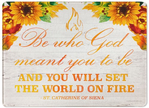 Glass Cutting board St Catherine of Siena Quote