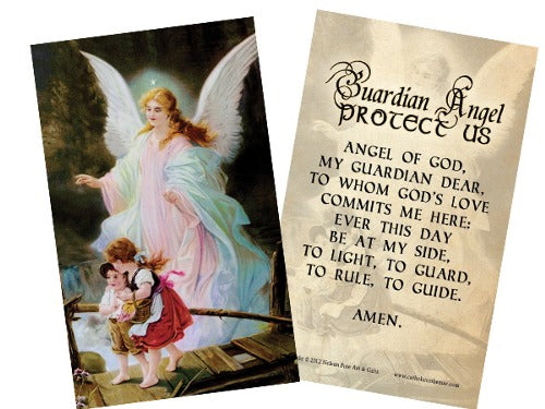 Guardian Angel Protect Us Holy Card