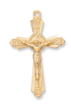 Load image into Gallery viewer, CRUCIFIX - 1.5&quot; GP - ENGRAVED - 24&quot; CHAIN
