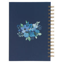 Load image into Gallery viewer, Journal Be Still &amp; Know Blue Floral Large Wirebound
