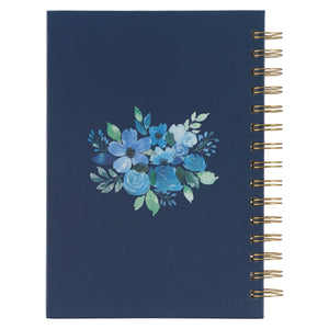 Journal Be Still & Know Blue Floral Large Wirebound