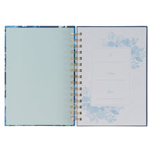 Load image into Gallery viewer, Journal Be Still &amp; Know Blue Floral Large Wirebound
