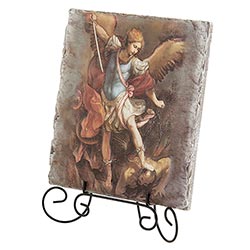 TILE PLAQUE - ST MICHAEL - 8" X 8.5"