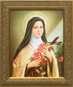 St. Therese of Lisieux Gold Framed Art 8"x 10"