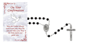 ROSARY BLACK GLASS CONFIRMATION