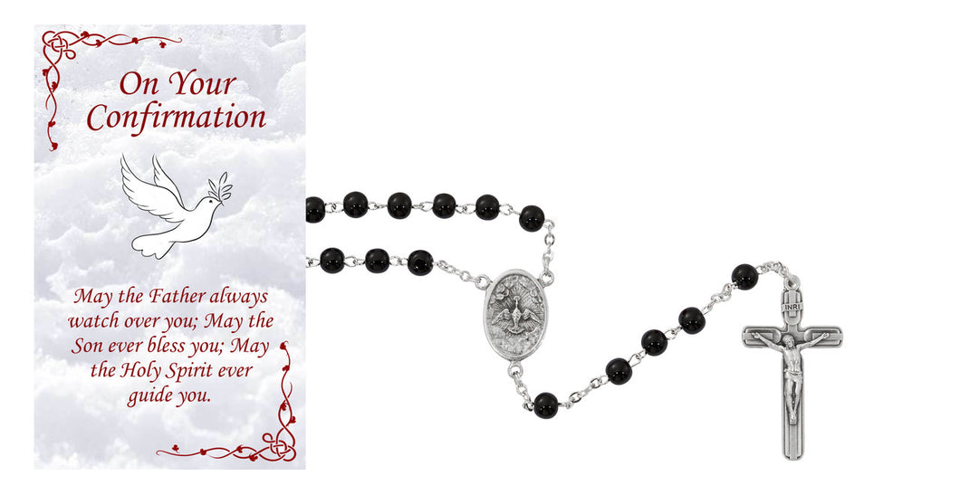 ROSARY BLACK GLASS CONFIRMATION