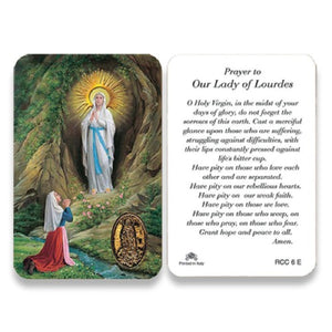 OUR LADY OF LOURDES PRAYER CARD ENGLISH