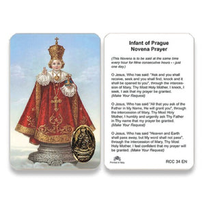 INFANT OF PRAGUE PRAYER CARD ENGLISH