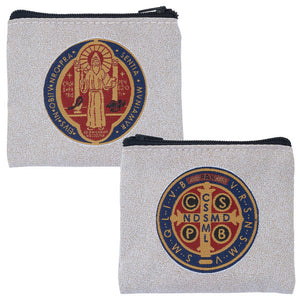 ROSARY CASE ST. BENEDICT HAND WOVEN