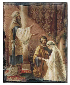 Wedding of Mary & Joseph 5" x 7" Wood Plaque