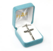Load image into Gallery viewer, Crucifix Sterling Silver Inlayed Cross Design on 24&quot; Chain
