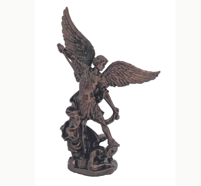 Archangel St. Michael Statue in cold cast bronze 4
