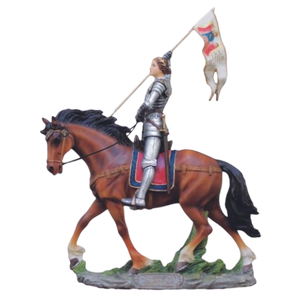 St. Joan of Arc Statue in Fully Hand-Painted Color 10" x 11"