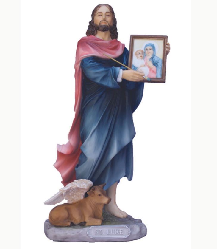 St. Luke Statue in Fully Hand-Painted Color 8