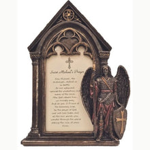 Load image into Gallery viewer, St. Michael Prayer Frame in Lightly Hand-Painted Cold Cast Bronze 5&quot; x 7&quot;
