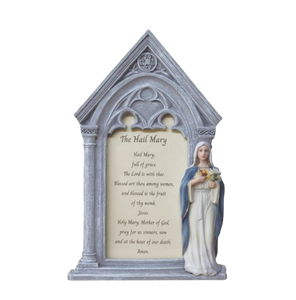 Immaculate Heart of Mary Prayer Frame in Fully Hand-Painted Color 5" X 7"