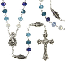 Load image into Gallery viewer, Rosary Marian Our Fathers Blue Multi-color Beads

