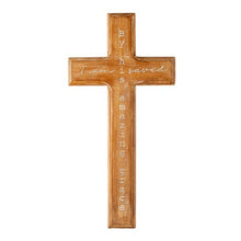 Load image into Gallery viewer, Wall Cross 9&quot; Wood &#39;I am saved&#39;
