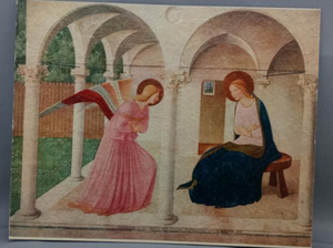 Vintage Frameable print on  Artboard "The Annunciation"  10"x8"