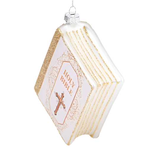 ORNAMENT - CREAM AND GOLD BIBLE - 4