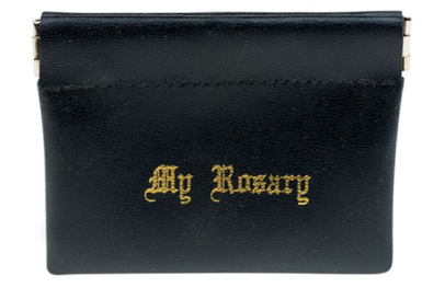 ROSARY CASE - BLACK SQUEEZE POUCH