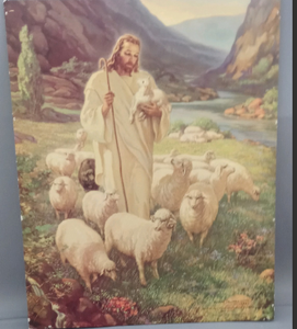 Vintage Frameable print on  Artboard Warner Sallman "The Good Shepherd" 1942  8"x10"