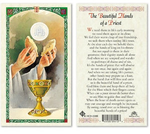 BEAUTIFUL HANDS OF A PRIEST PRAYER CARD ENGLISH