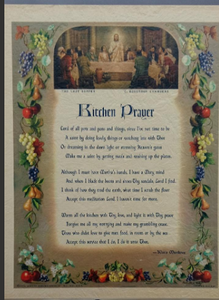 Vintage Frameable print on Artboard Last Supper "Kitchen Prayer"   8"x10"